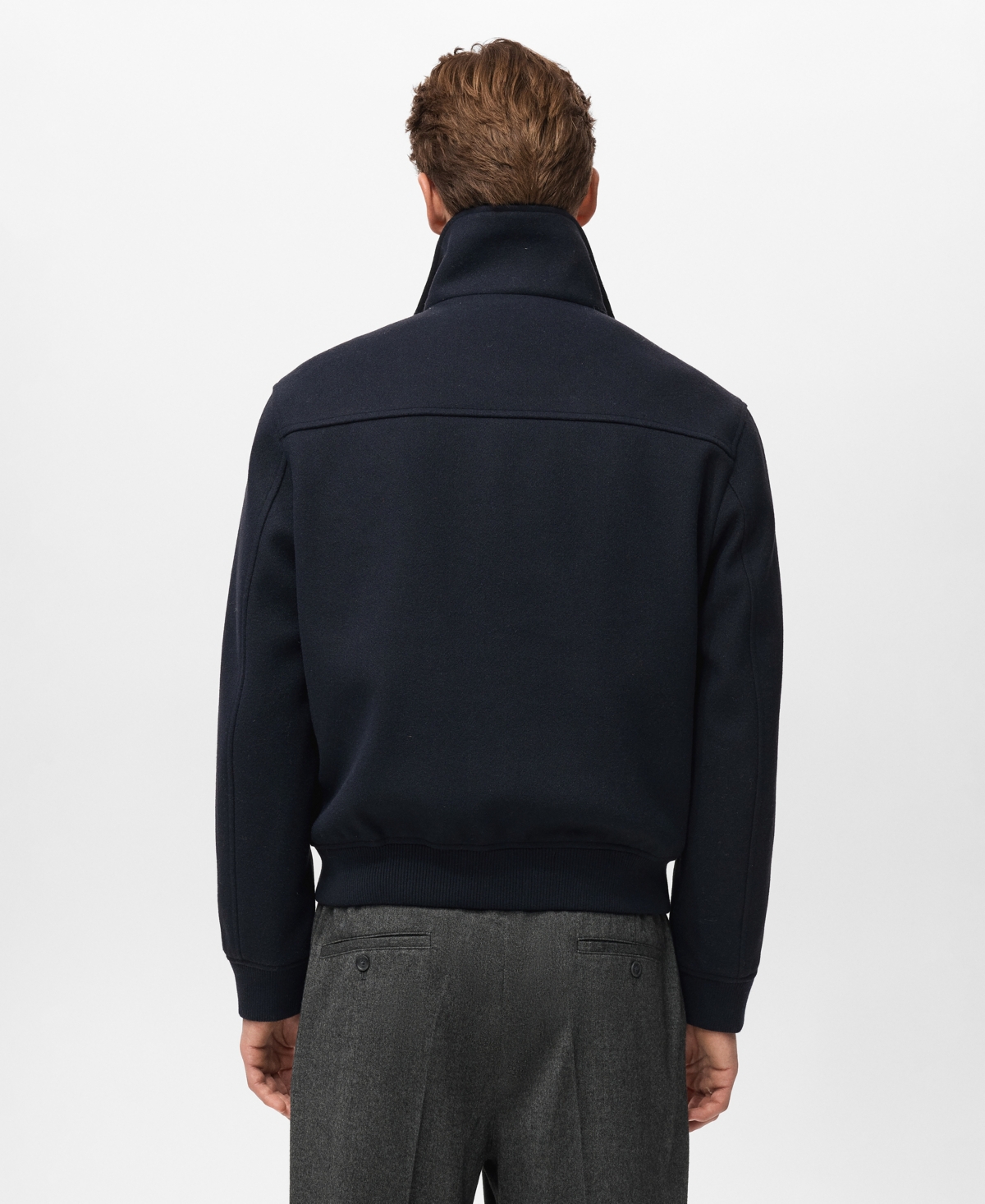 Mango Men's Zip Textured Jacket