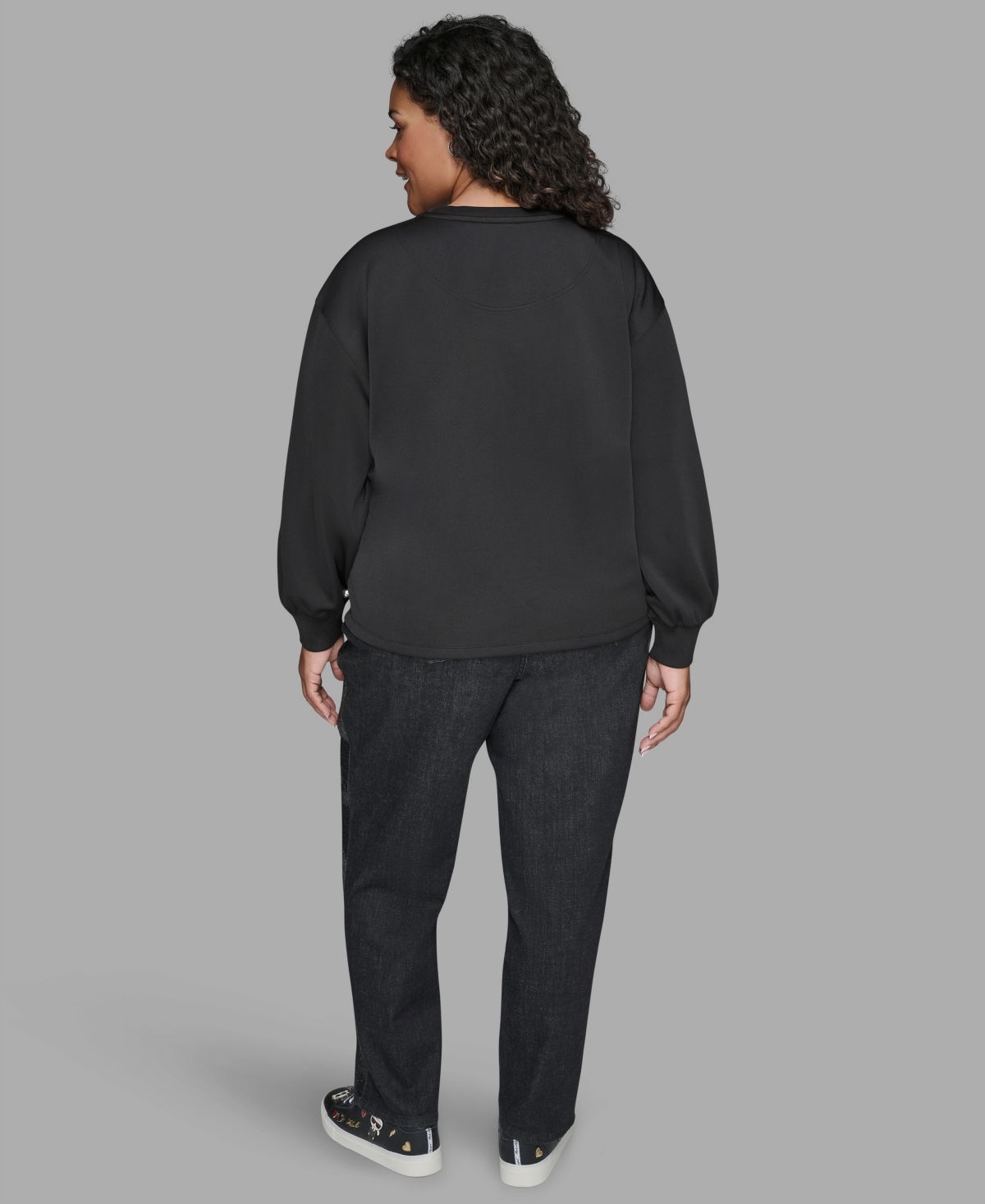 Karl Lagerfeld Plus Size Embroidery Pull-on Top In Multi