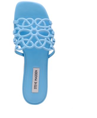 Women's Lotus Slide Square-Toe Flat Sandals