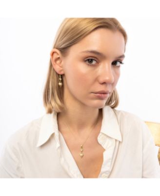 Sterling Rhombus 3D Pearl Necklace