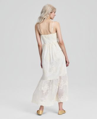 Women's Embroidered Ruffle-Tiered Maxi Dress, Macy's Exclusive