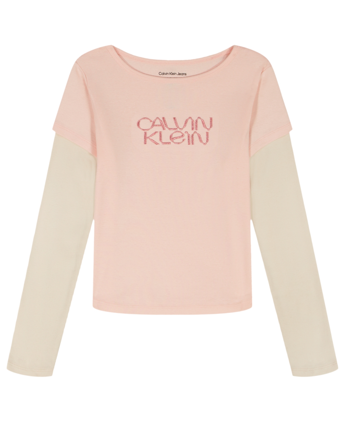 Calvin Klein Girls 7-16 Long-sleeve T-shirt In Pink