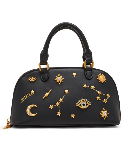 Женская сумка Betsey Johnson Celestial Dome Small Satchel, цвет: Чёрный