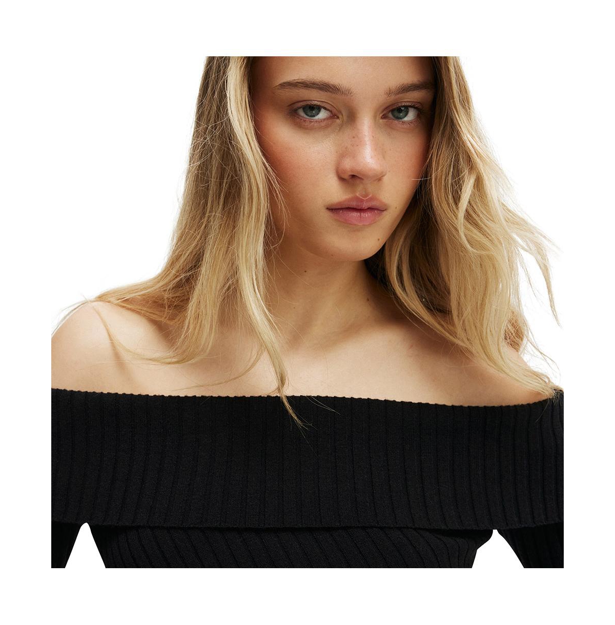Cotton On Women's Asym Rib Off Shoulder Knit