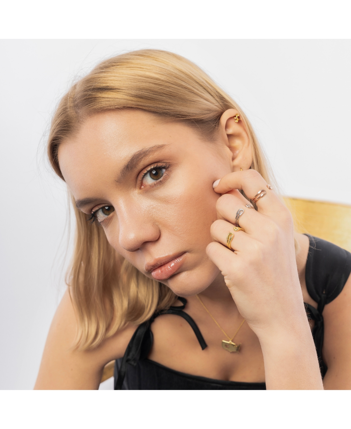 Spero London Sterling Silver Safety Pin Ring