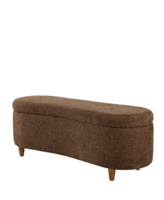 Bailey 48"W Boucl&eacute; Flip Top Storage Bench