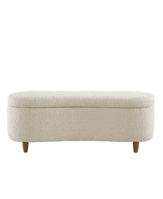 Bailey 48"W Boucl&eacute; Flip Top Storage Bench