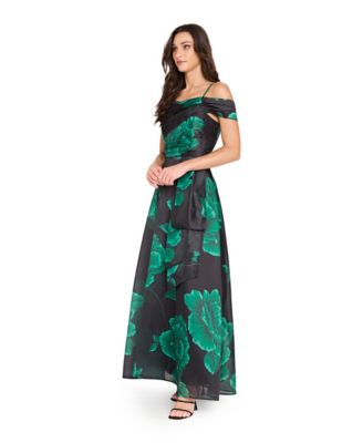 Women&#39;s Printed Off-Shoulder Ball Gown