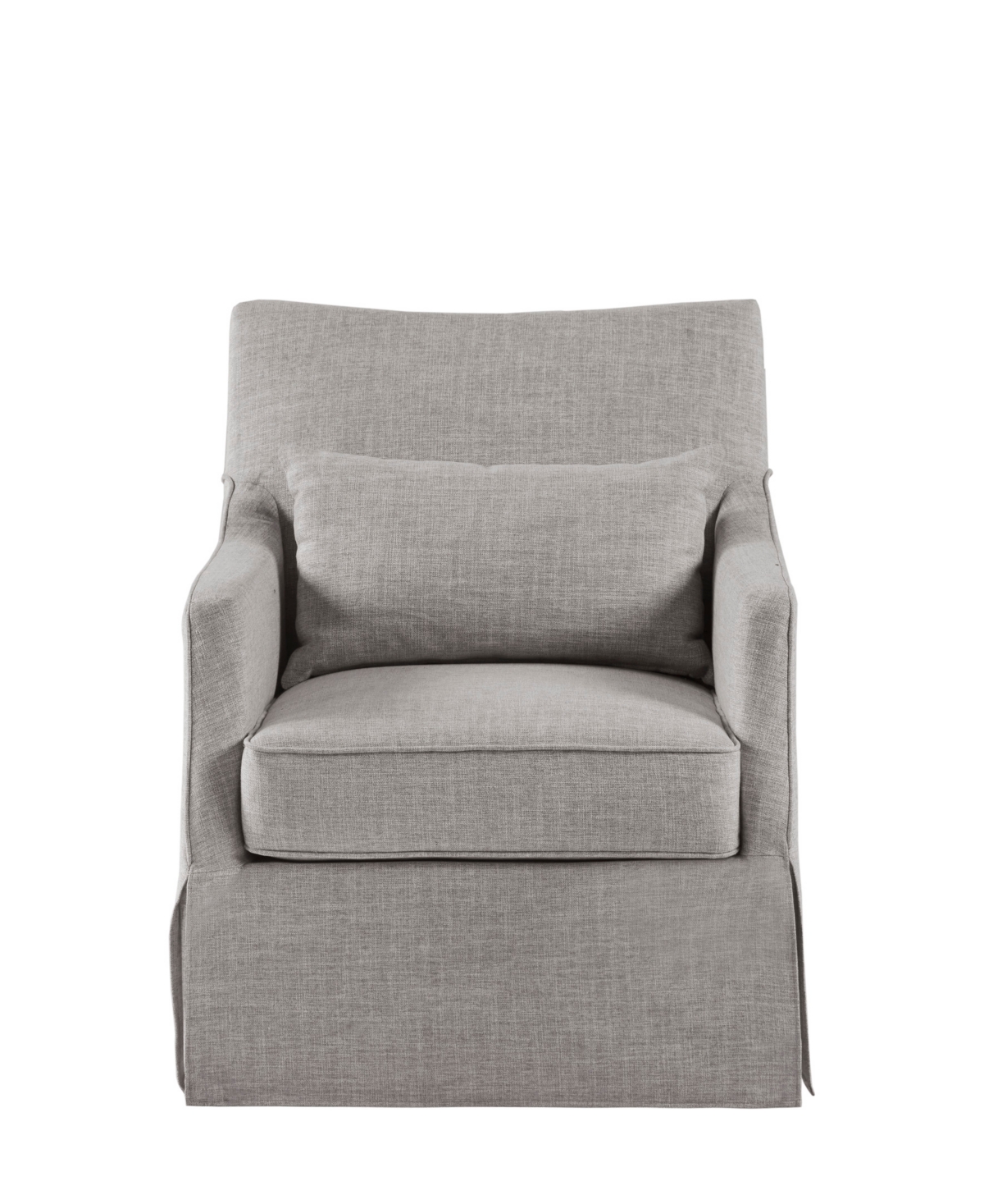 Martha Stewart Collection London 28"W Upholstered Skirted Swivel Armchair with Lumbar Pillow