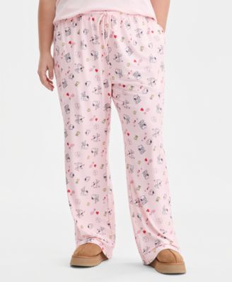 Trendy Plus Size Snoopy Valentine Printed Drawstring Pants