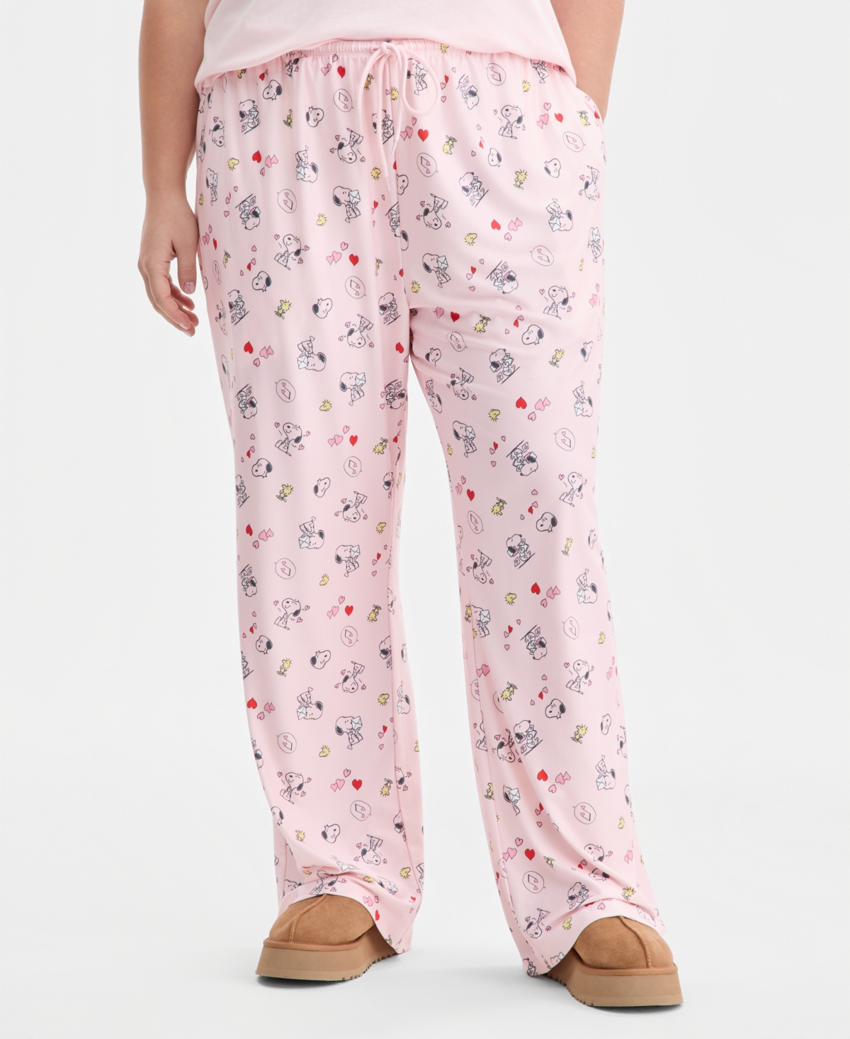 Love Tribe Trendy Plus Snoopy Valentine Printed Drawstring Pants
