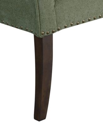 Welburn 49.5" Upholstered Bench with Back & Wood Legs