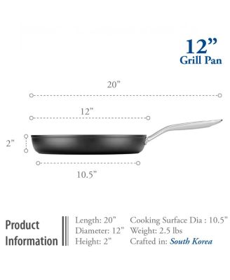Onyx Collection Nonstick Aluminum 12" Grill Pan
