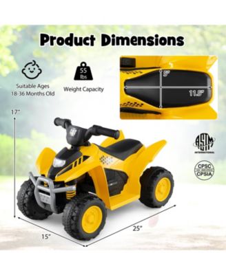 6V Kids Ride on ATV CAT-Licensed with Horn Sound for 18-36 Months Old