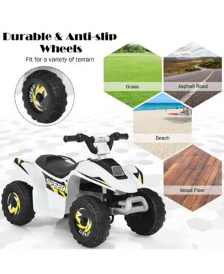 6V Kids Electric ATV 4 Wheels Ride-On Toy-White