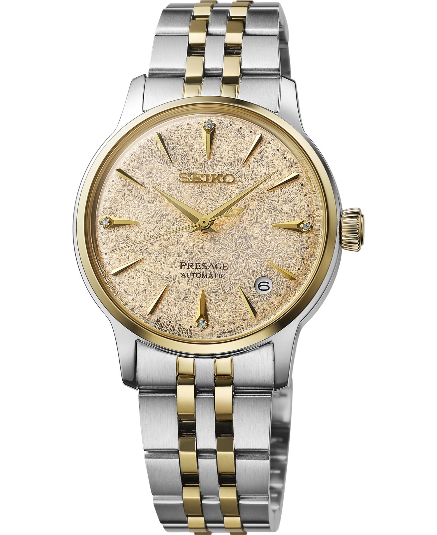Women's Presage Cocktail Time Mid-Size Two-Tone Automatic Bracelet Watch, 34mm
