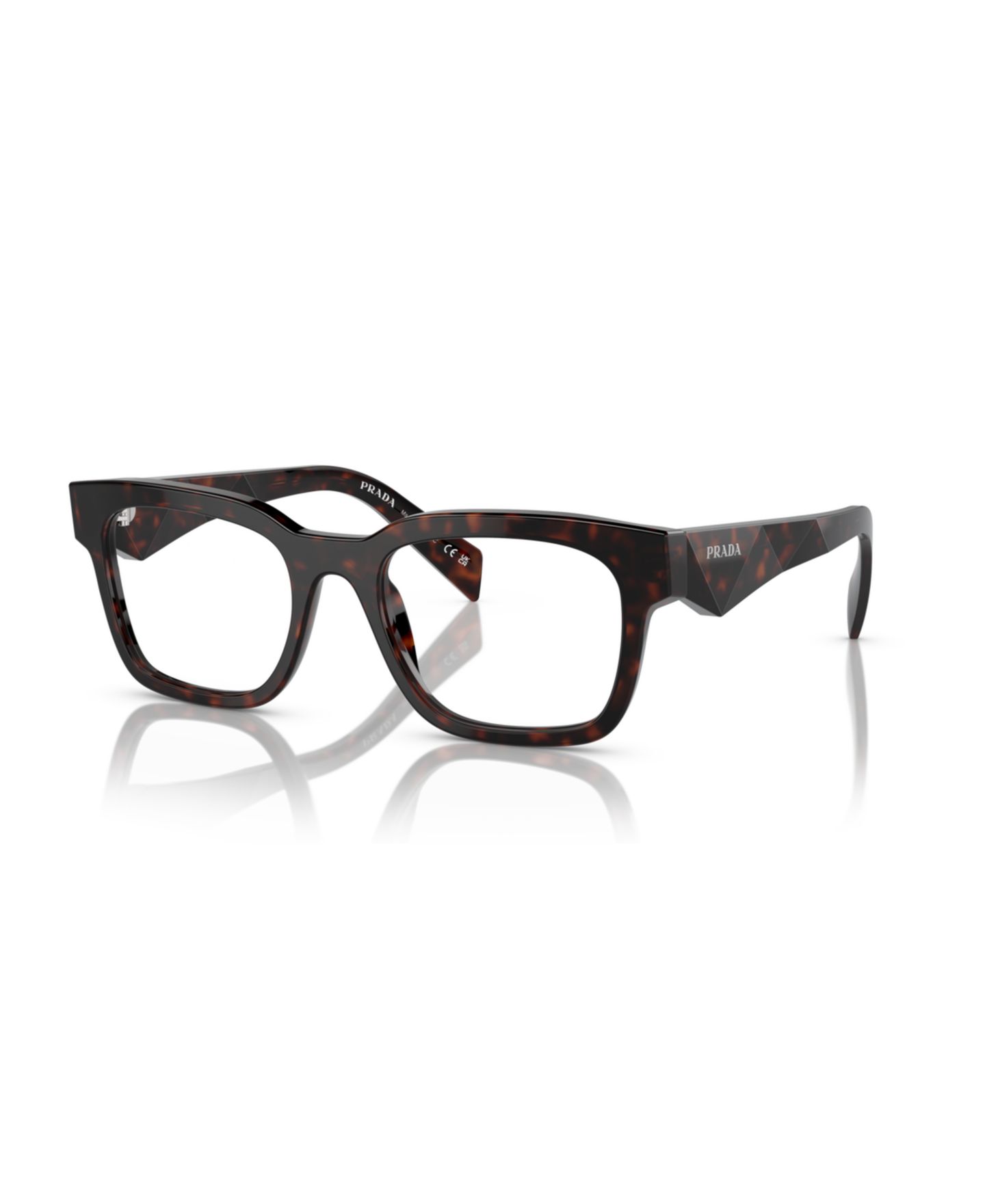 Мужские очки Prada Man Pillow Plastic PR A10VF Eyeglasses, цвет: Гавана красный — фото 5