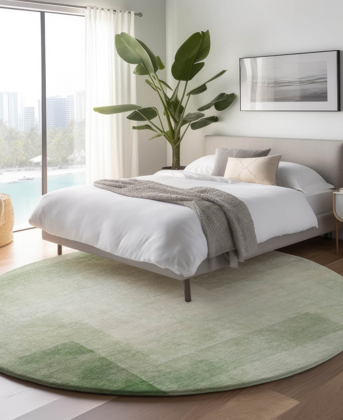 Dalyn Pacifica Pa5 8'x8' Round Area Rug In Green