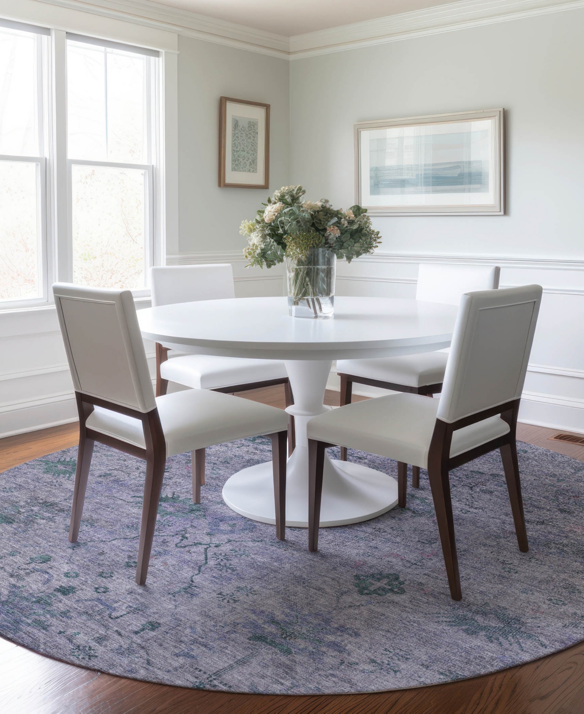 Dalyn Solace Sl4 8'x8' Round Area Rug In Purple