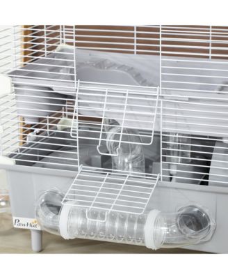 2-Tier Hamster Cage, Hamster Habitat with Accessories,