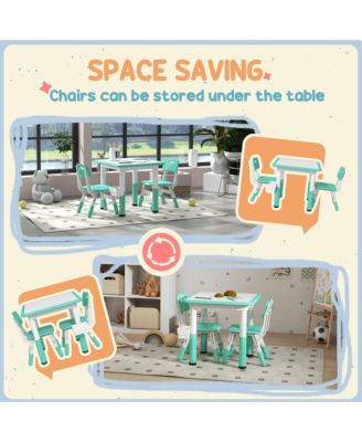 3 Piece Height Adjustable Kids Table and Chairs for Daycare,