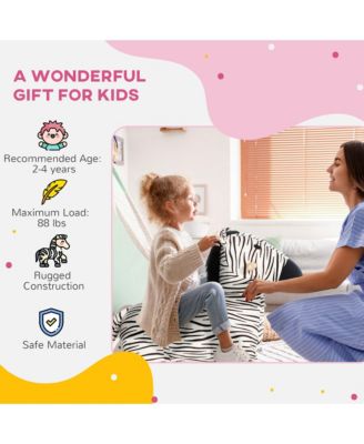 Kids Rocking Horse, Zebra Shaped Ride on Horse with Realistic Sound