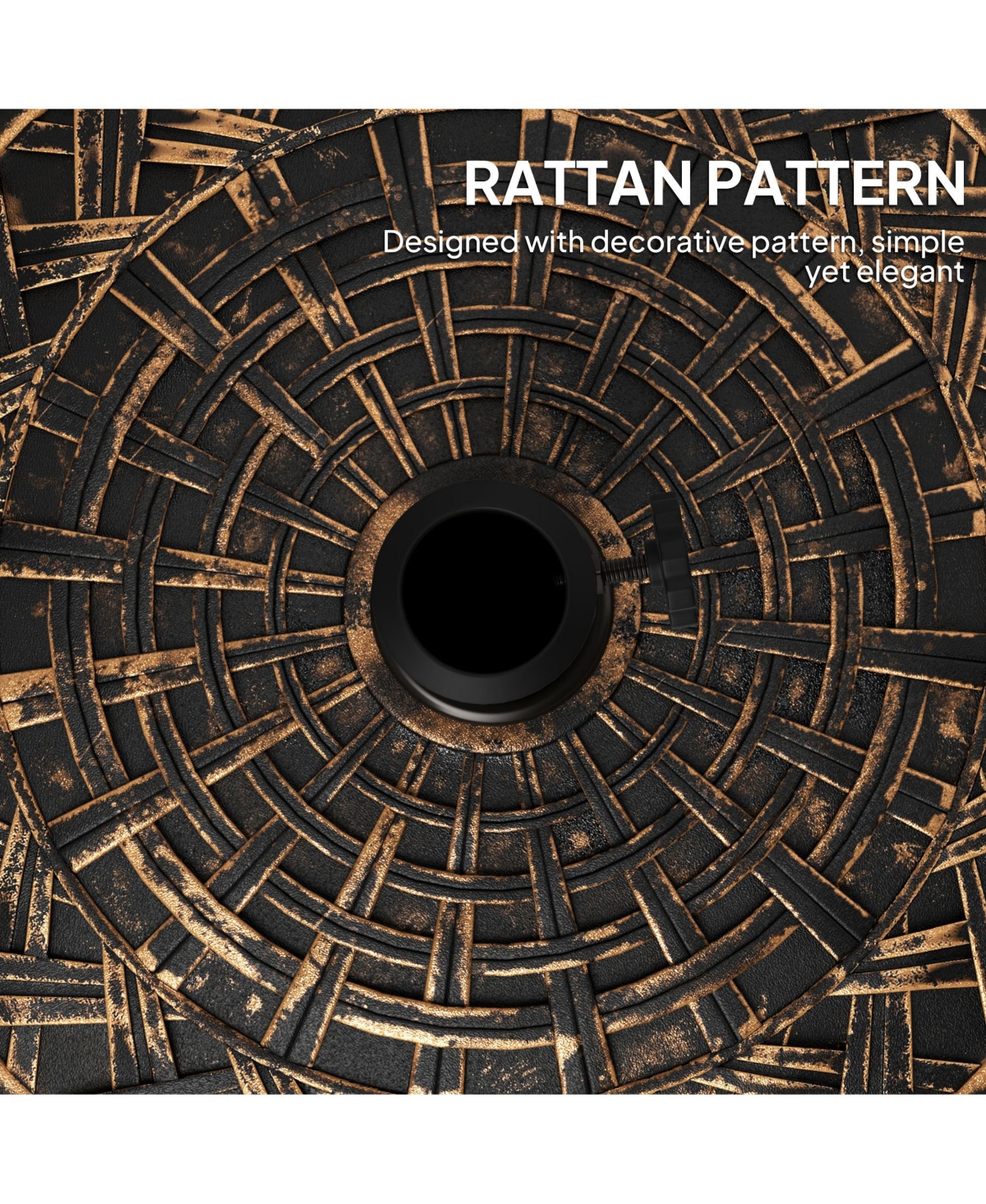 Outsunny 19" Patio Umbrella Base 26 lbs Umbrella Sd for 1.5"/1.9"