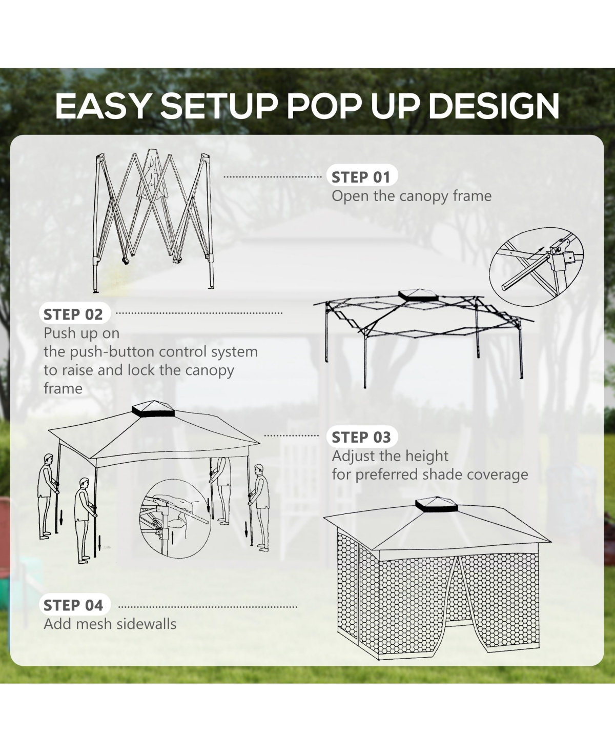 Outsunny 11' x Pop-Up Gazebo Canopy with Carrying Bag