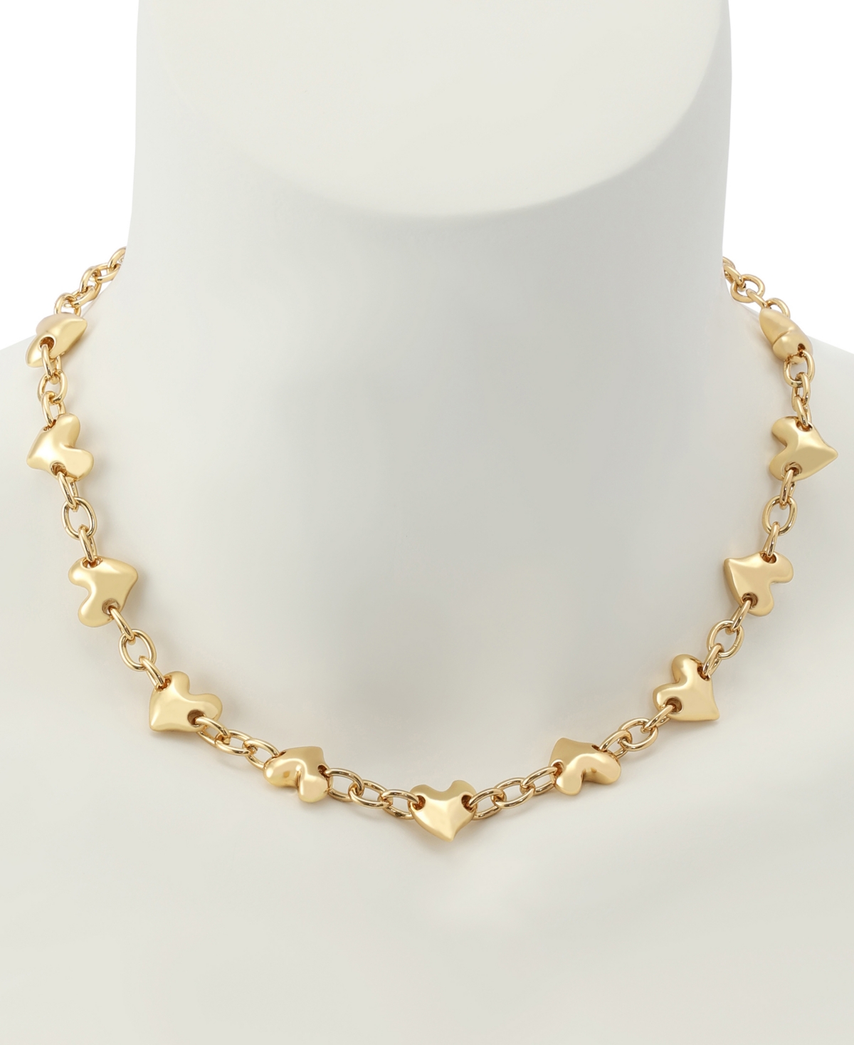 Robert Lee Morris Soho Gold Heart Charm Collar Necklace In Gold