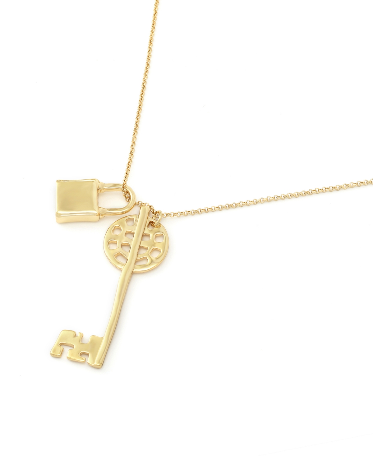 Robert Lee Morris Soho Gold Vintage Lock Key Pendant Necklace In Gold