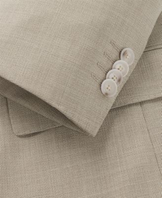 Men's Patterned Stretch Wool Slim-Fit Three-Piece Suit