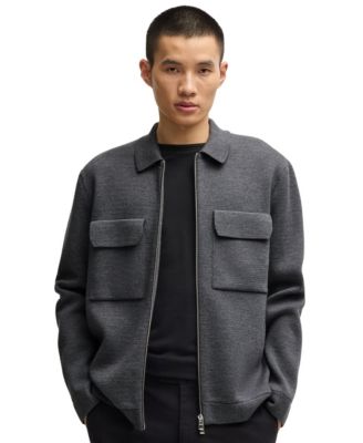 Hugo Boss - Men's Virgin Wool Zip-Up Regular-Fit Jacket