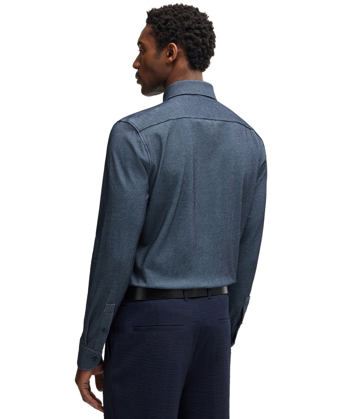 Boss by Hugo Men's Micro-Check Stretch Cotton Casual-Fit Shirt