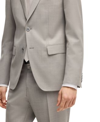 Men's Patterned Virgin Wool Slim-Fit Suit