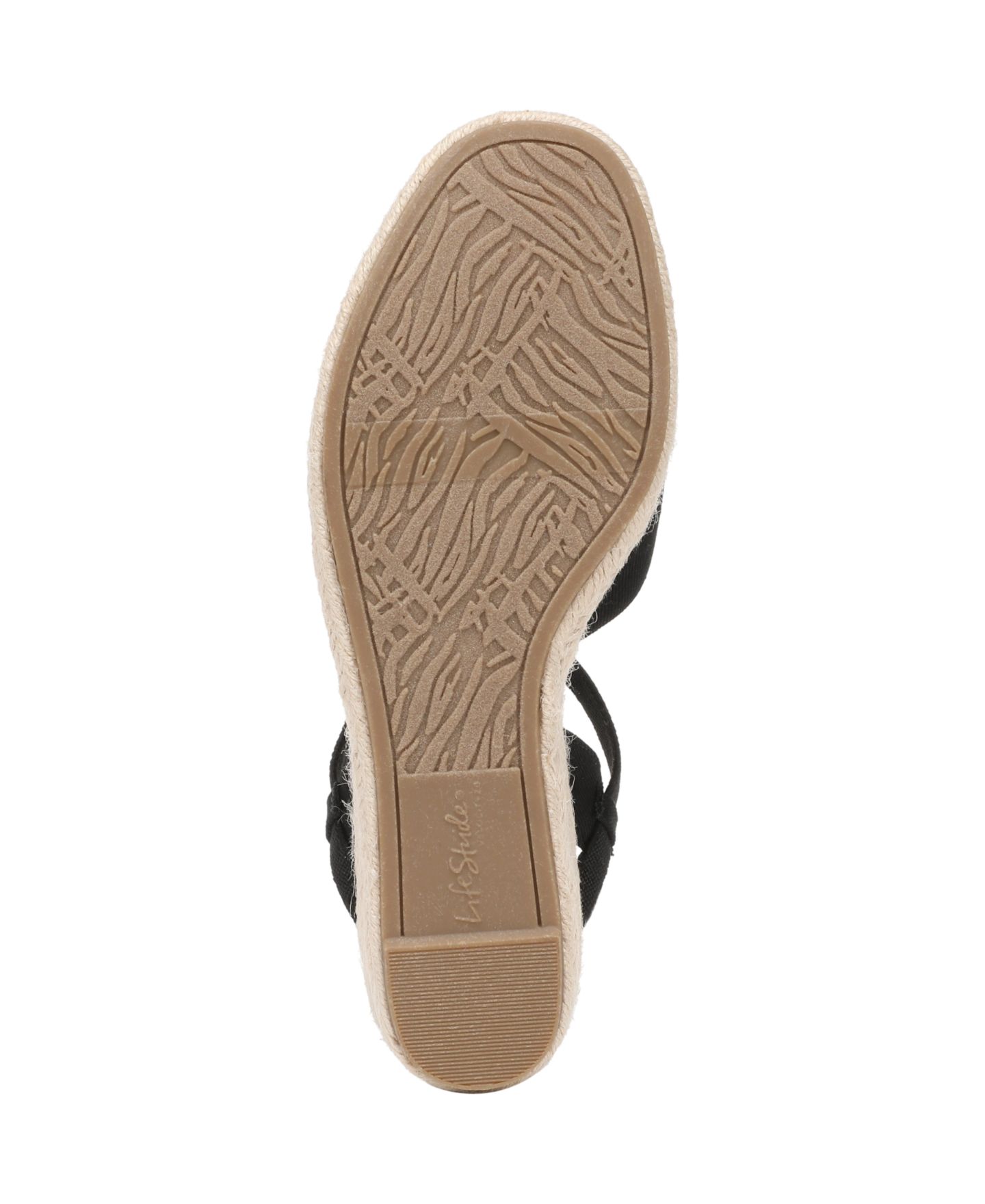 Женские сандалии LifeStride Pilar Espadrille Wedge, цвет: Чёрный холщовый — фото 5