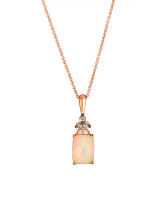 Le Vian - Opal (0.75 ct. t.w.), Vanilla and Chocolate Diamond Pendant Necklace (0.08 ct. t.w.) in 14K Strawberry Gold