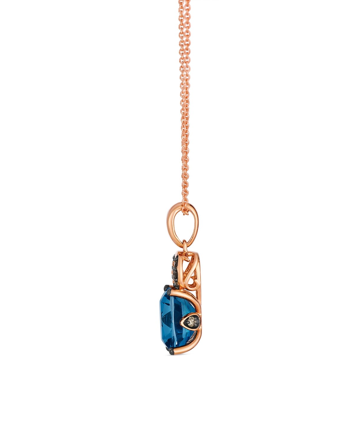 Le Vian London Blue Topaz (2.25 Ct. T.w.), Vanilla And Chocolate Diamonds Pendant Necklace (0.12 Ct. T.w.) I In Blue