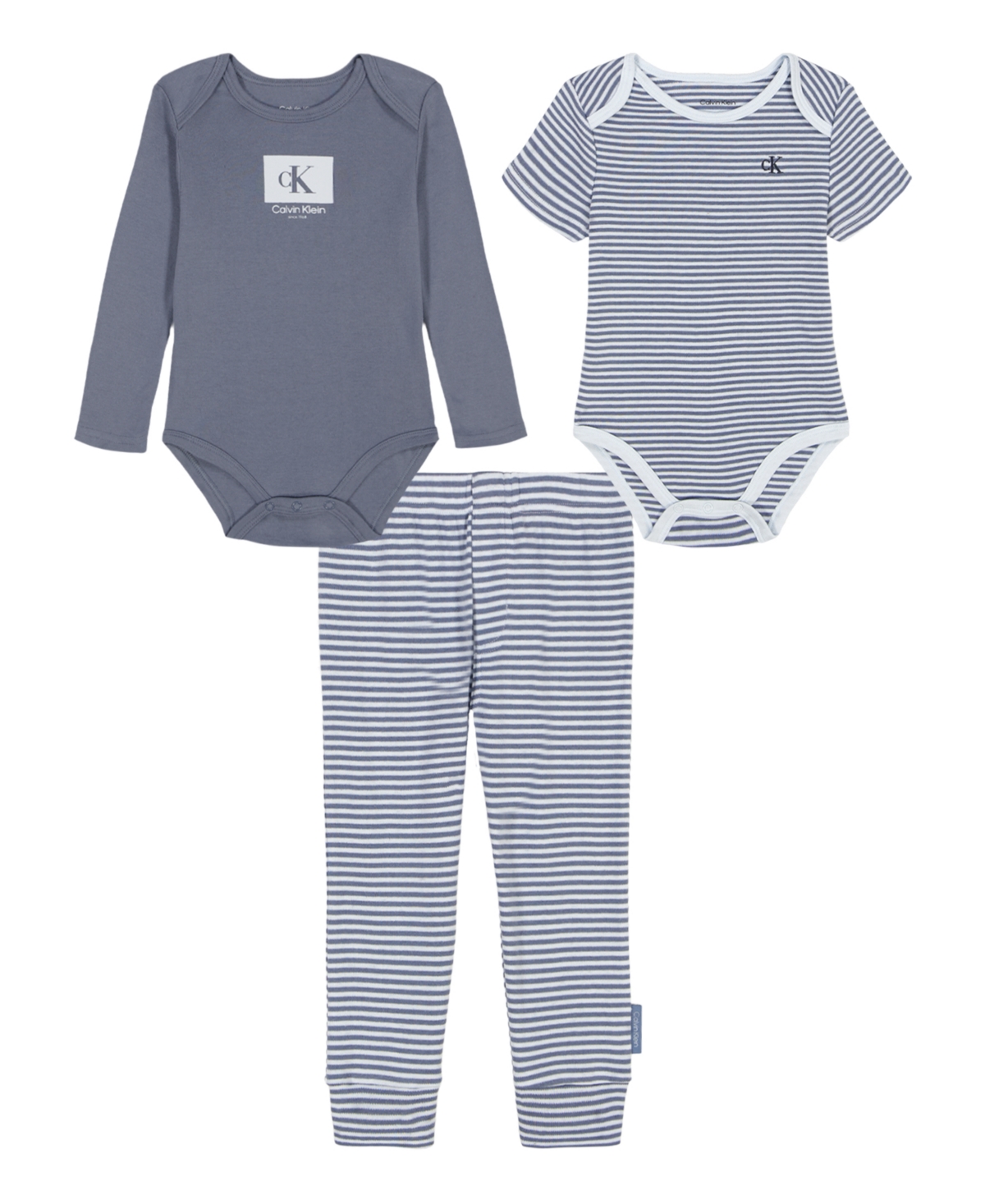 Calvin Klein Baby Boys Long-Sleeve Bodysuit, Bodysuit and Leggings, 3-Piece Set