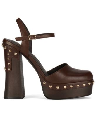 Women's Extrovert Wooden Platform Pumps