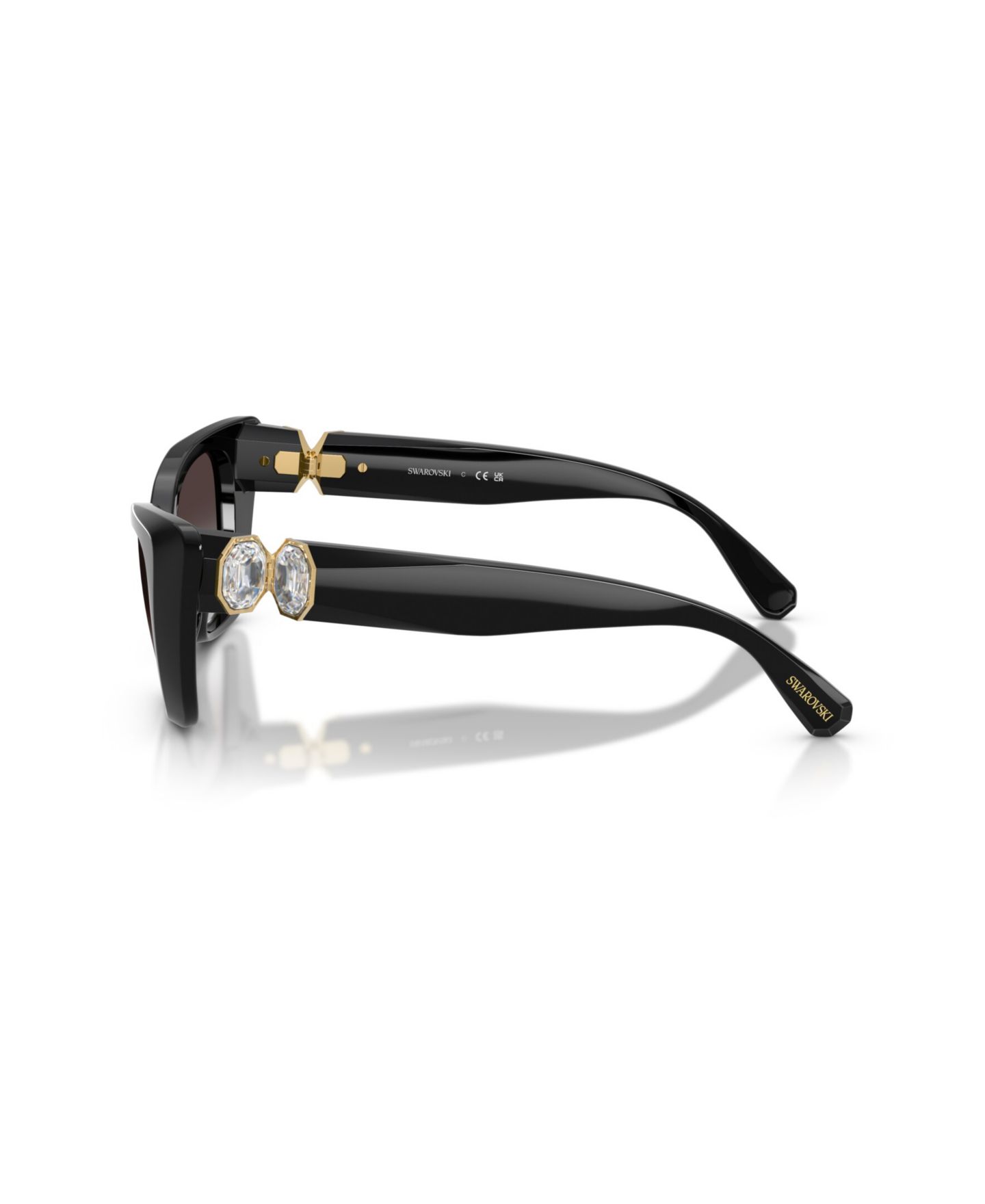 Женские солнцезащитные очки Swarovski Cat Eye Sunglasses, SK6047, цвет: Чёрный / Серый — фото 4