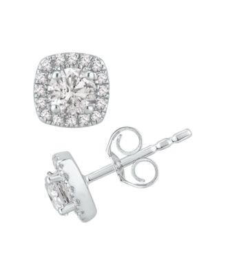 Macy's - Diamond Halo Stud Earrings (1 ct. t.w.) in 14K White Gold