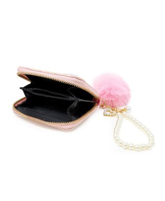 Girls Mermaid Tail Wallet with Pom-Pom & Pearl Strap