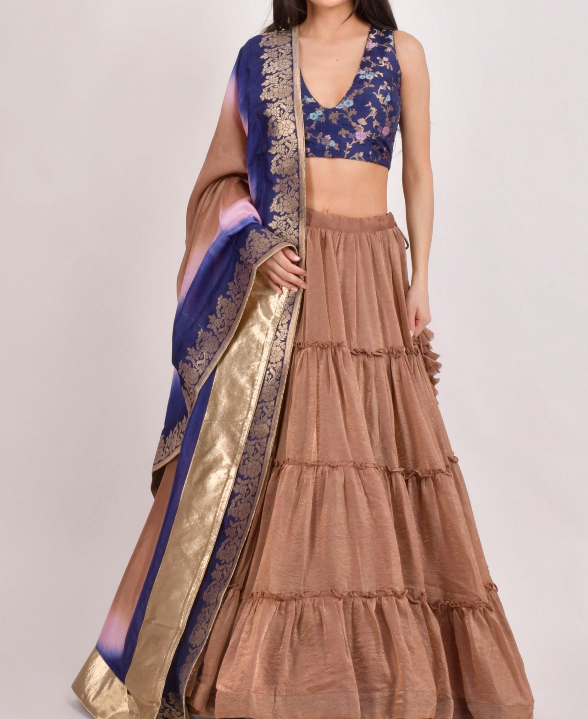 Raas Women's Black Velvet Mini Wrap Dress with Hand Embroidery