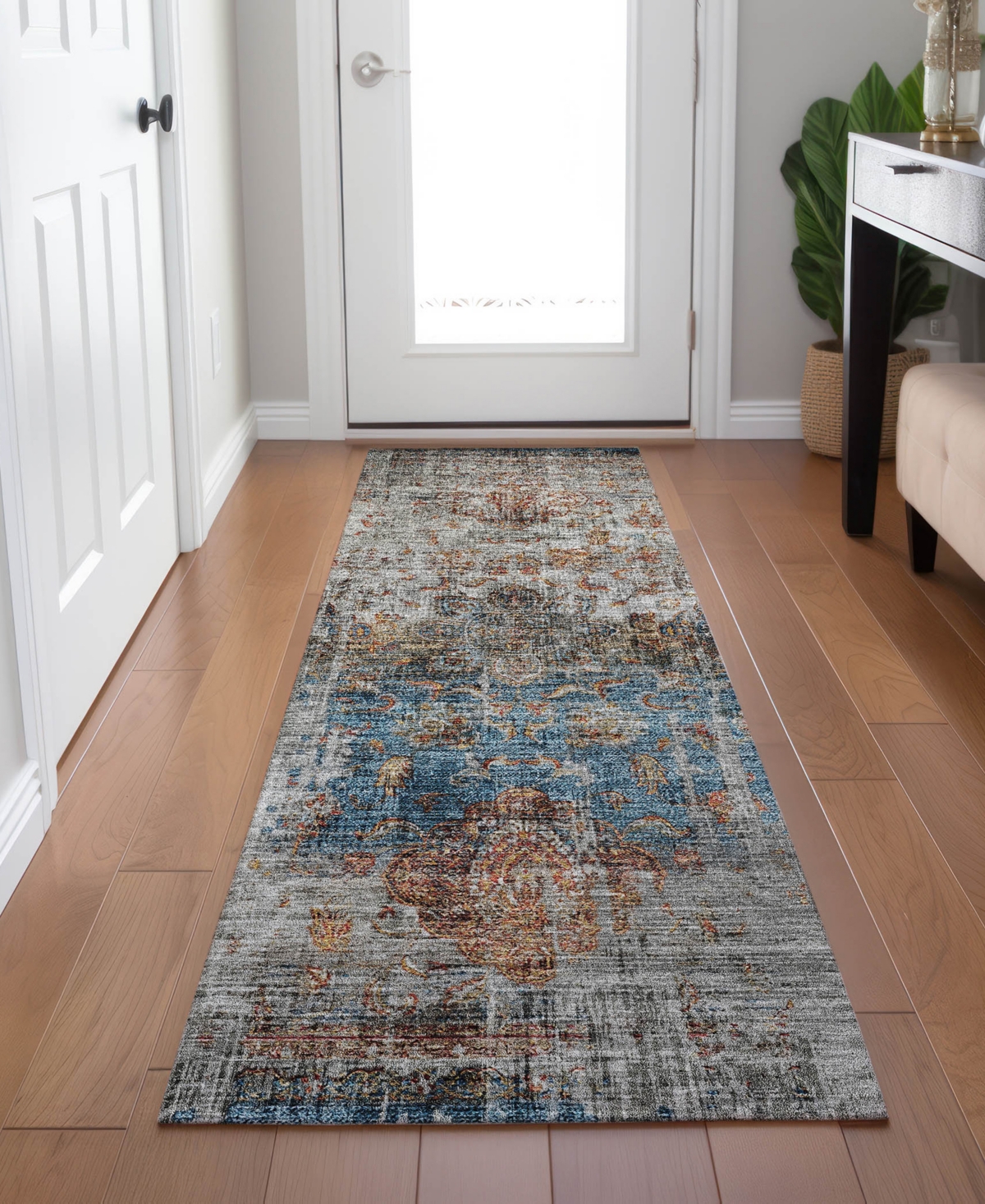 Dalyn Karaj Kj2 2'3"x7'6" Runner Area Rug In Gray
