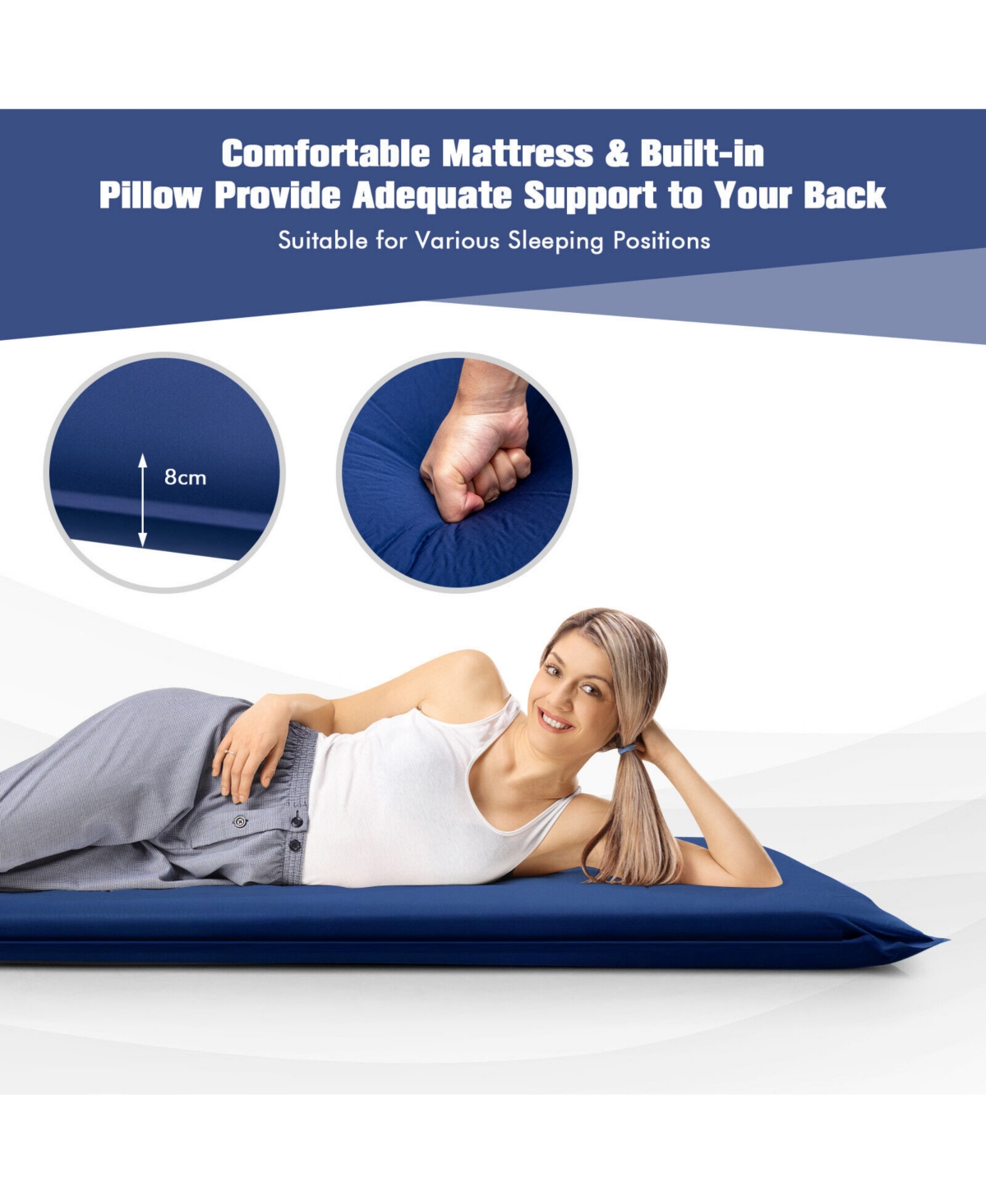 Skonyon Self-inflating Lightweight Folding Foam Sleeping Cot with Storage bag