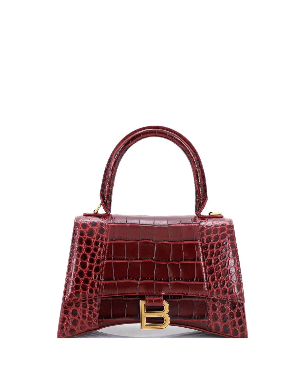 Pre-Owned Balenciaga Small Hourglass Top Handle Bag Embossed Leather