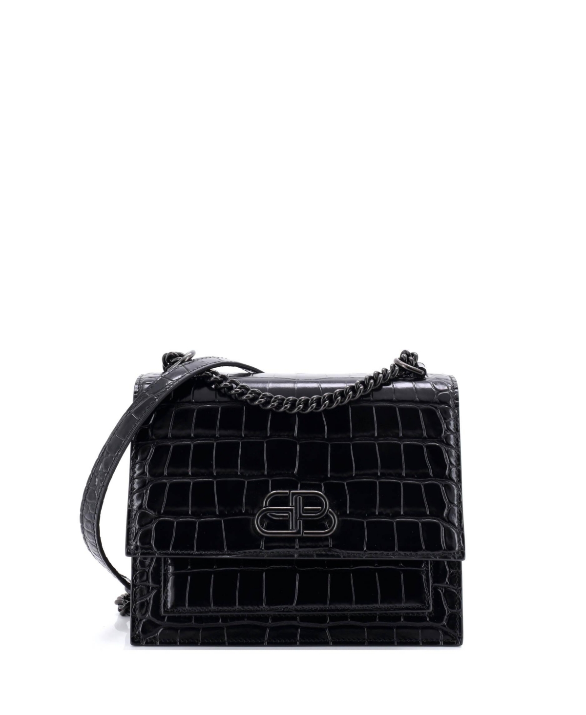 Pre-Owned Balenciaga Small Sharp Shoulder Bag Embossed Leather