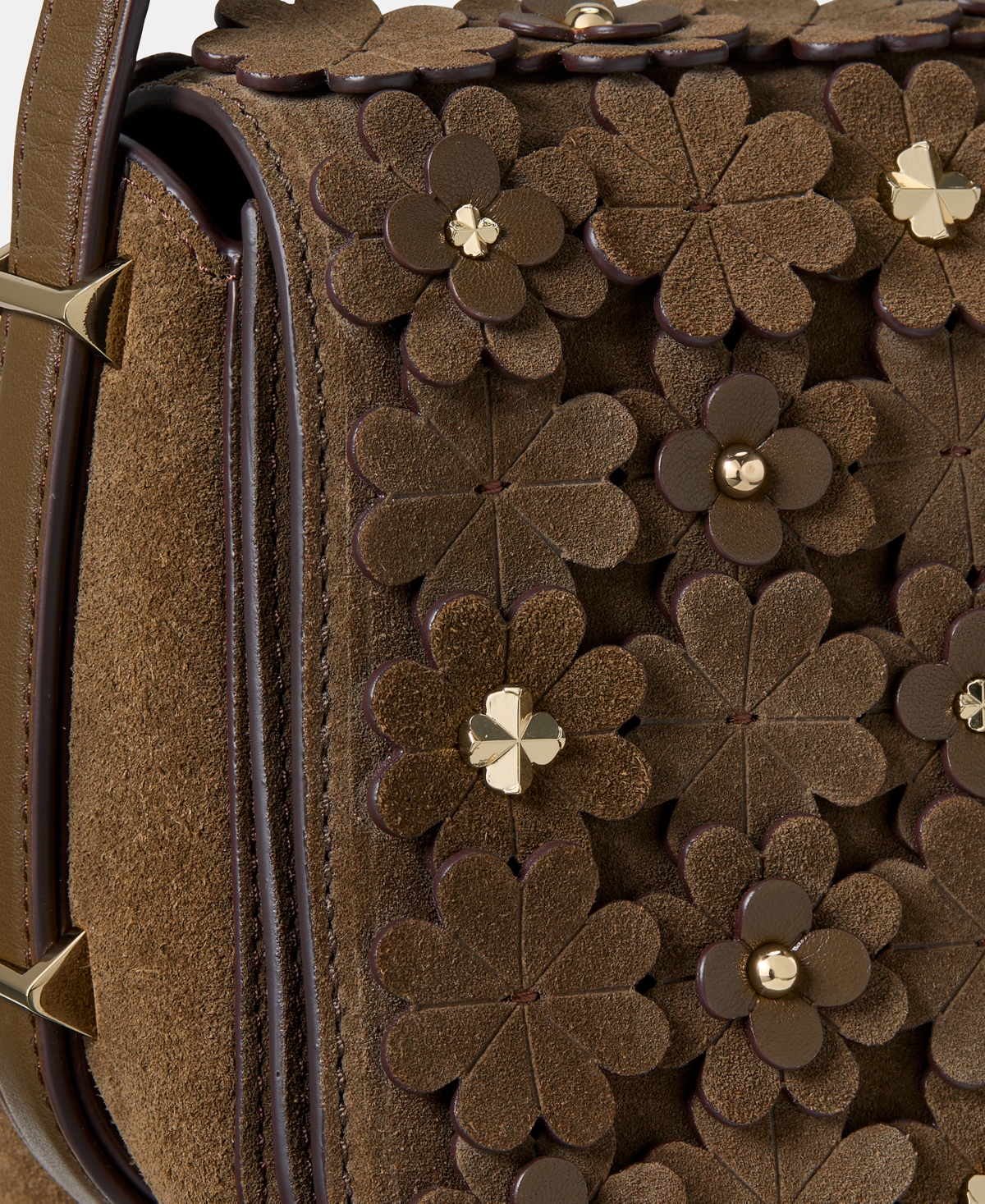 Kate Spade Liv Floral Embellished Suede Crossbody Bag