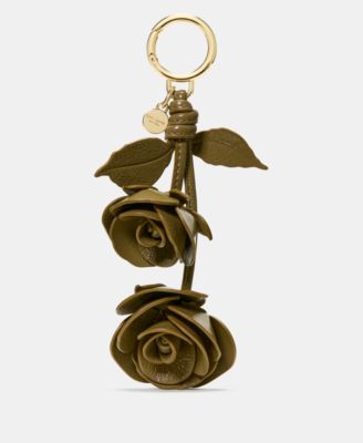 Crinkle Patent Leather Stacked Rose Bag Charms