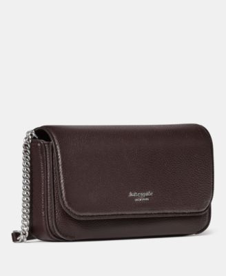 Ava Small Pebbled Leather Flap Chain Wallet